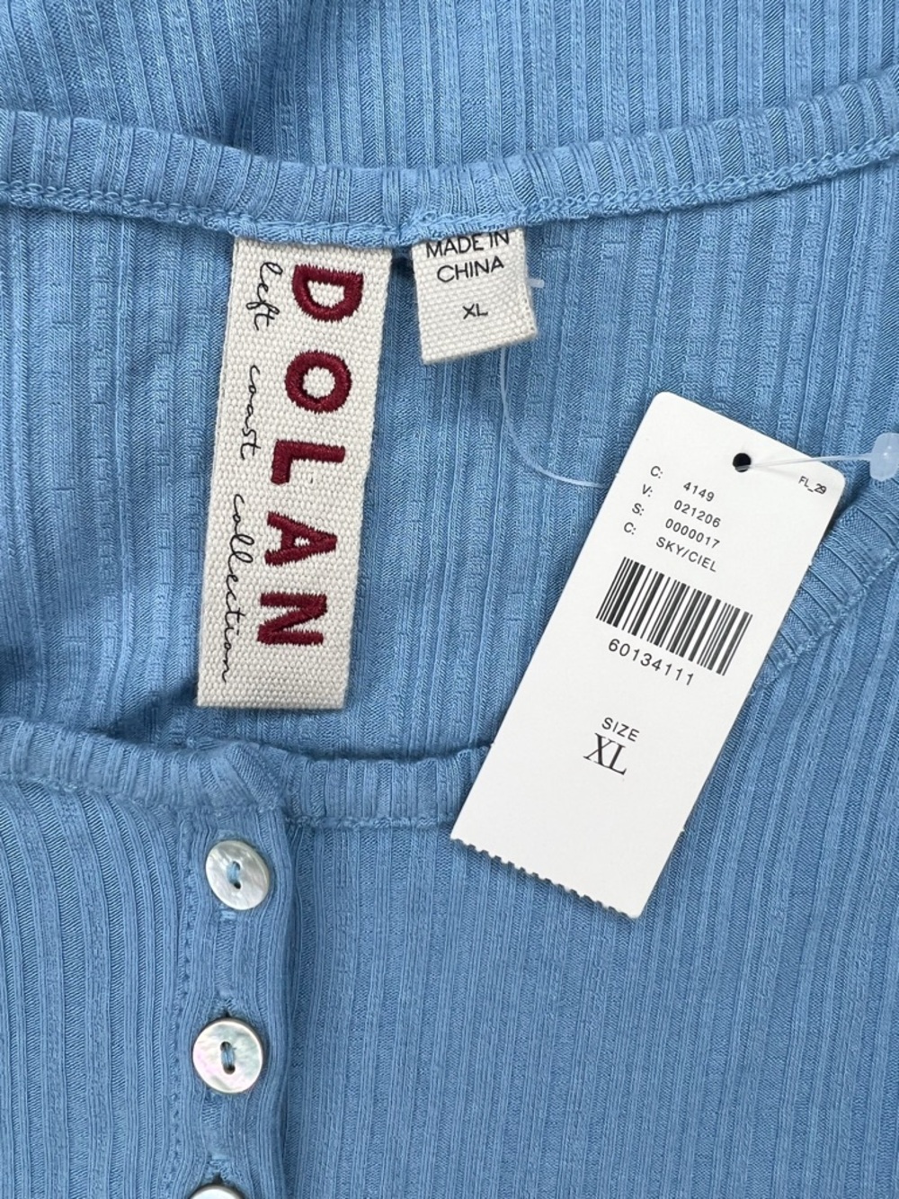 Anthropologie Dolan Orla Henley Ribbed Maxi Dress Sky Blue size XL NWT - Picture 5 of 8